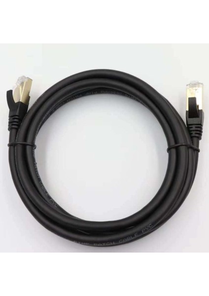 2 Adet Siyah 1 Metre Cat8 Ethernet Kablosu Cat8 Ağ Jumper fırsatları