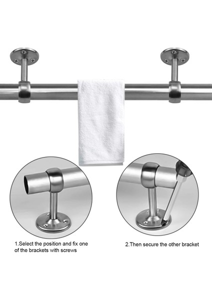 Eıtgzwas 2020 2 Parça Perde Çubuğu, Paslanmaz Çelik Dolap Çubuğu Tutacağı Vidalı Dolap Çubuğu ve Duş Perdesi Dolabı Genleşme Hortumları fiyatları