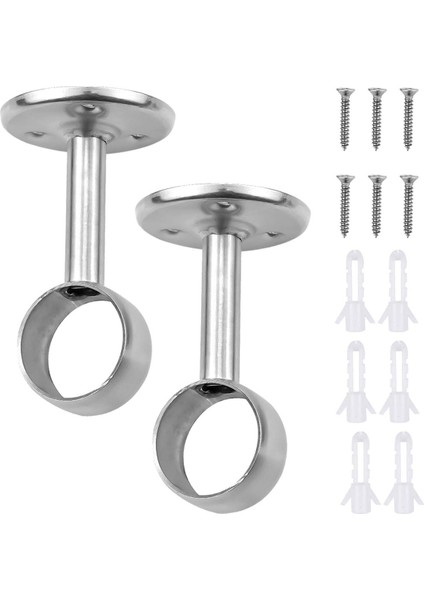 Eıtgzwas 2020 2 Parça Perde Çubuğu, Paslanmaz Çelik Dolap Çubuğu Tutacağı Vidalı Dolap Çubuğu ve Duş Perdesi Dolabı Genleşme Hortumları modelleri