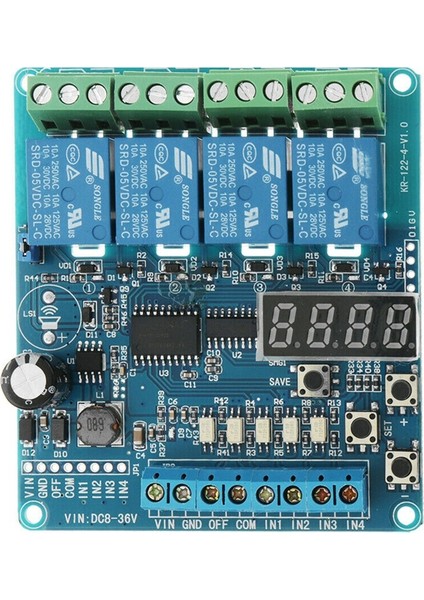 Dc 8V - 36V Endüstriyel Sınıf 4 Kanallı Çok Fonksiyonlu Röle Modülü Geniş Voltaj modelleri