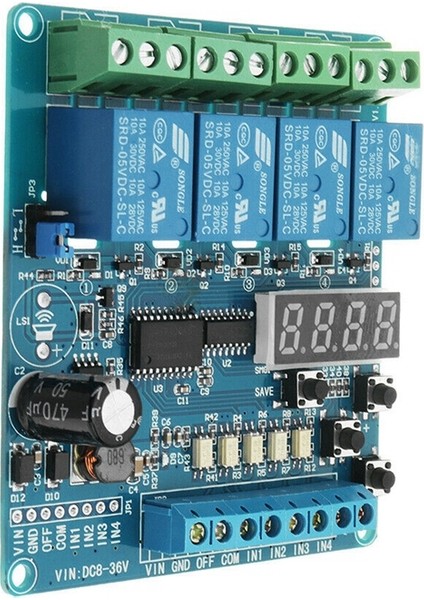 Dc 8V - 36V Endüstriyel Sınıf 4 Kanallı Çok Fonksiyonlu Röle Modülü Geniş Voltaj fırsatları