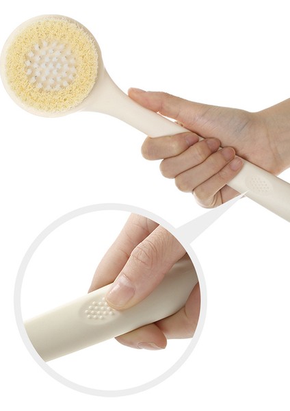 Duş Fırçası Banyo Fırçası Vücut Fırçası Sırt Kuru Cilt Spa Scrubber-Beyaz(Yurt Dışından) fırsatları