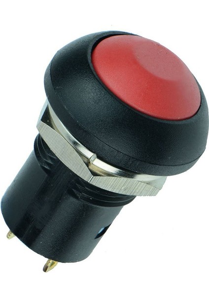 On-Off Mandal Suya Dayanıklı 12MM Basmalı Düğme Anahtarı Spst 2A IP67, Kırmızı