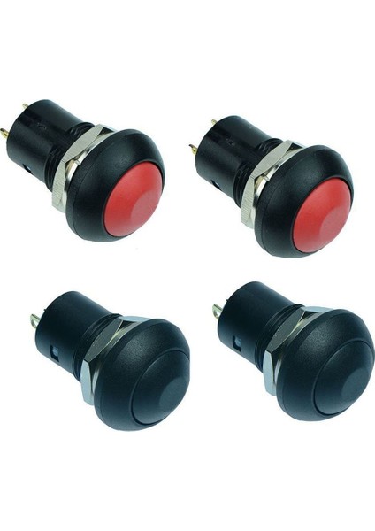 On-Off Mandal Suya Dayanıklı 12MM Basmalı Düğme Anahtarı Spst 2A IP67, Kırmızı