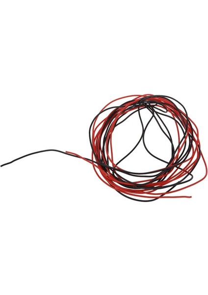 2x 3m 22 Gauge Awg Silikon Kauçuk Tel Kablo Kırmızı Siyah Esnek [çeşitli]