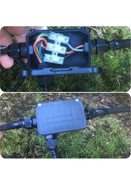 2 Adet Hava Koşullarına Dayanıklı IP66 Dış/harici Bağlantı Kutusu 3-Kablo Konnektör Can Yeraltı Kablo Kılıfı Için 4-8 mm Kablo Çapı Pg9(Yurt Dışından)