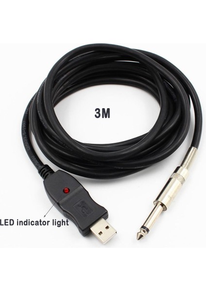 USB Arayüzü Erkek - 6.35MM 43469 Mono Erkek Elektrik Gu USB Gitar Kablosu(Yurt Dışından)