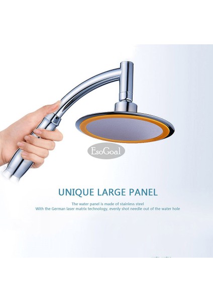 Esogoal Lüks 6 Yağmur Duşu El Seti Banyo Güçlü Enerji Yuvarlak Yüksek Basınçlı Su Tasarruflu Duş Başlıkları, 1.5m Paslanmaz Çelik Hortum ve Duş Başlığı Tutacağı(Yurt Dışından) modelleri