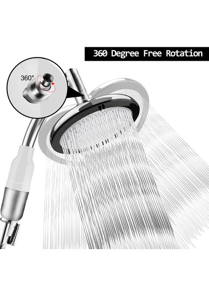 6 Inç Paslanmaz Çelik Duş Başlığı Banyo El Yağış Sprey Su Tasarrufu Turboşarj Negatif Iyon Memesi fiyatları