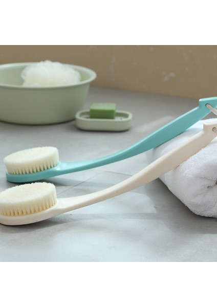 Uzun Saplı Peeling Vücut Duşu Sırt Fırçası Masaj Scrubber-Beyaz fiyatları