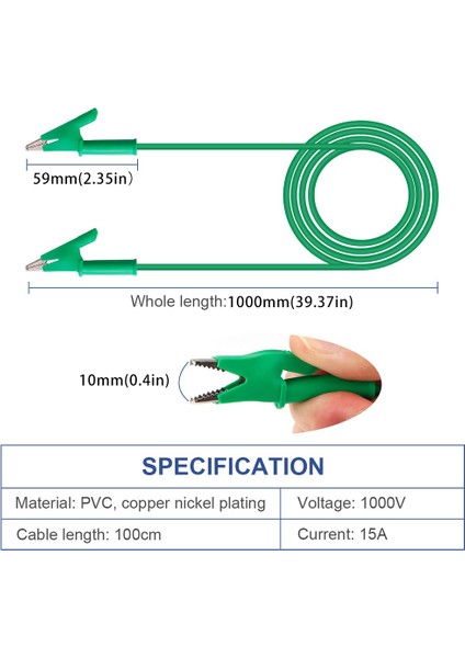 10 Adet Timsah Kliplertest Uçları Timsah Klipsleri Multimetre 100CM Için Yalıtımlı Çift Uçlu Croc Klipsler fiyatları