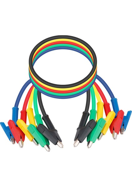 10 Adet Timsah Kliplertest Uçları Timsah Klipsleri Multimetre 100CM Için Yalıtımlı Çift Uçlu Croc Klipsler indirimleri