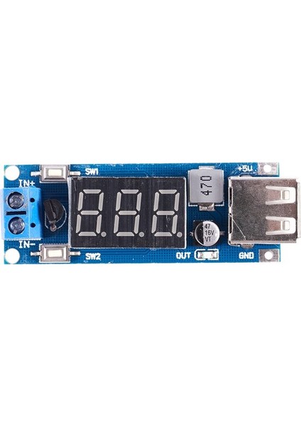 Dc-Dc 4.5-40V - 5V 2A Step-Down LED Voltmetre USB Buck Voltaj Dönüştürücü Modülü