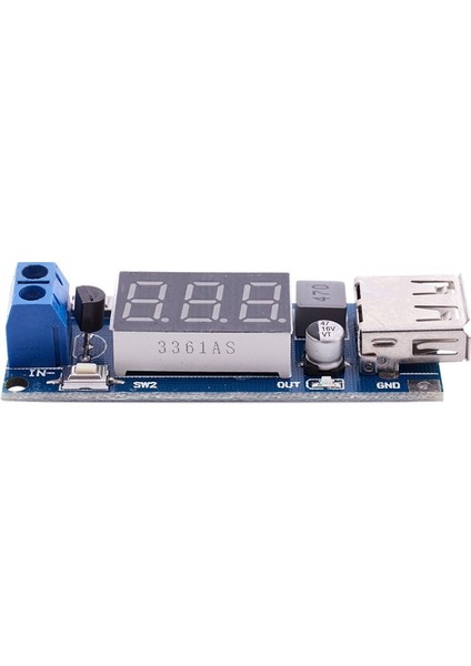 Dc-Dc 4.5-40V - 5V 2A Step-Down LED Voltmetre USB Buck Voltaj Dönüştürücü Modülü