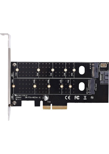 Çift M.2 Pcie Adaptörü, M2 SSD Nvme (M Key) Veya Sata (B Key) 22110 2280 2260 2242 2230 - Pci-E 3.0 x 4 Ana Bilgisayar Denetleyicisi Genişletme Kartı Masaüstü Pci Express Yuvası Için