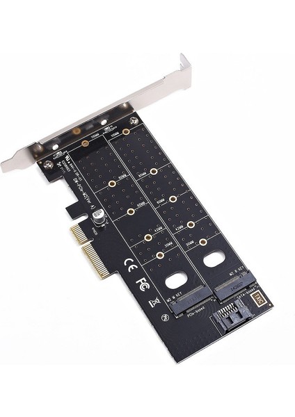 Çift M.2 Pcie Adaptörü, M2 SSD Nvme (M Key) Veya Sata (B Key) 22110 2280 2260 2242 2230 - Pci-E 3.0 x 4 Ana Bilgisayar Denetleyicisi Genişletme Kartı Masaüstü Pci Express Yuvası Için
