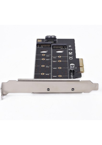 Çift M.2 Pcie Adaptörü, M2 SSD Nvme (M Key) Veya Sata (B Key) 22110 2280 2260 2242 2230 - Pci-E 3.0 x 4 Ana Bilgisayar Denetleyicisi Genişletme Kartı Masaüstü Pci Express Yuvası Için