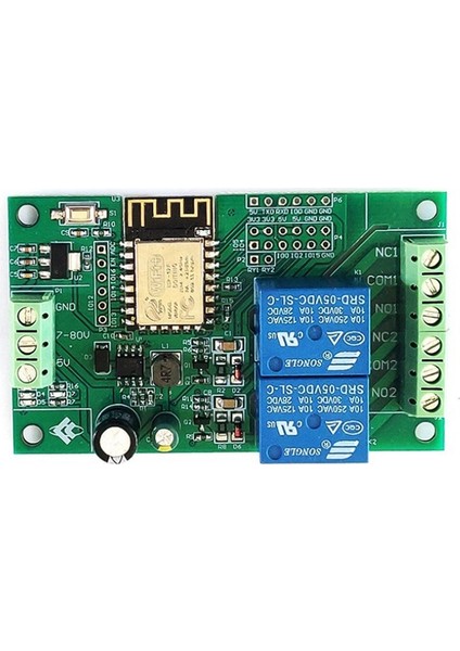 ESP8266 ESP-12F Wifi Röle Modülü 2 Kanal 5V/8-80V Arduino Ide Akıllı Ev Uygulaması Için Ağ Röle Anahtarı Uzaktan Kumanda