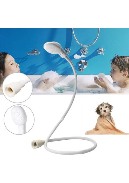 1.2m Köpek Duş Başlığı Sprey Kanalizasyon Süzgeç Pet Banyo Hortumu Lavabo Yıkama Saç Pet Kuaför Duş -