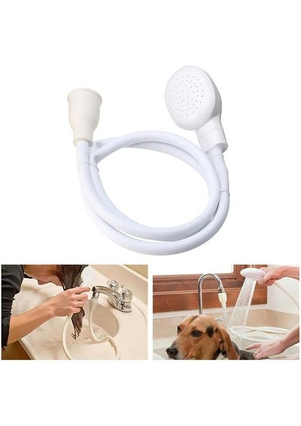 1.2m Köpek Duş Başlığı Sprey Kanalizasyon Süzgeç Pet Banyo Hortumu Lavabo Yıkama Saç Pet Kuaför Duş -