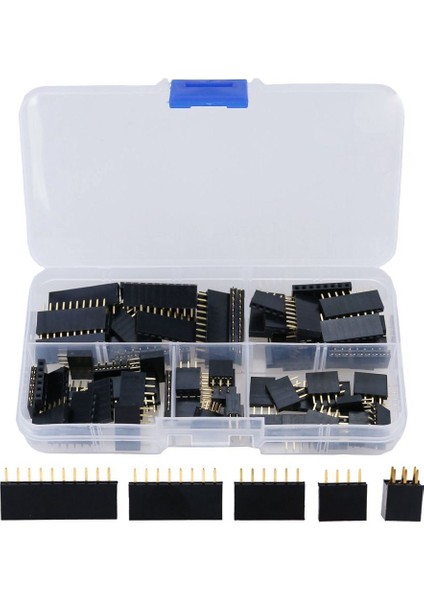 Arduino Istiflenebilir Kalkan Için 90 Adet 2.54MM Dişi Pin Başlık Çeşitler Kiti (Çift Sıra 3/4/6/8/10 Pin)