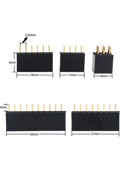 Arduino Istiflenebilir Kalkan Için 90 Adet 2.54MM Dişi Pin Başlık Çeşitler Kiti (Çift Sıra 3/4/6/8/10 Pin) fırsatları