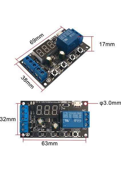 Guangdong Spirit Zk-Td2 5V12V24V Dijital LED Ekran Zamanlayıcı Röle Anahtar Modülü