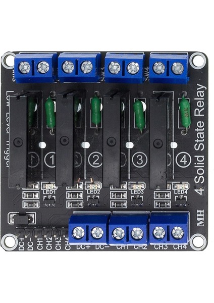 Düşük Seviye 5V 4 Kanal Katı Hal Röle Modülü Ssr G3MB-202P 240V 2A Arduino 4 Yollu Dirençli Çıkış