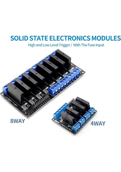 Düşük Seviye 5V 4 Kanal Katı Hal Röle Modülü Ssr G3MB-202P 240V 2A Arduino 4 Yollu Dirençli Çıkış