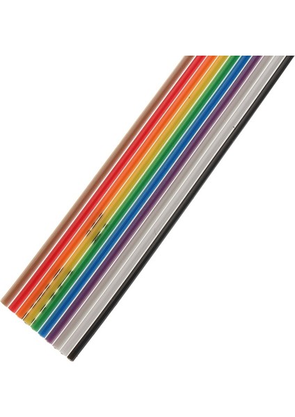 Drop Shipg Şerit Kablo 10 Düz Renk Gökkuşağı Şerit Kablo Tel Gökkuşağı Kablo 10P Şerit Kablo 1.27MM Adım 5 Metre/grup (Yurt Dışından)