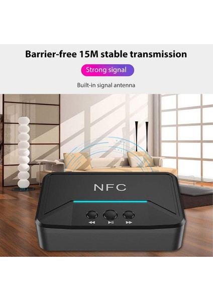 Bluetooth 5 0 Alıcı Adaptörü Nfc 3 5mm Rca Ses Aux Çıkışı Kablosuz Bluetooth Dongle Stereo Alıcı