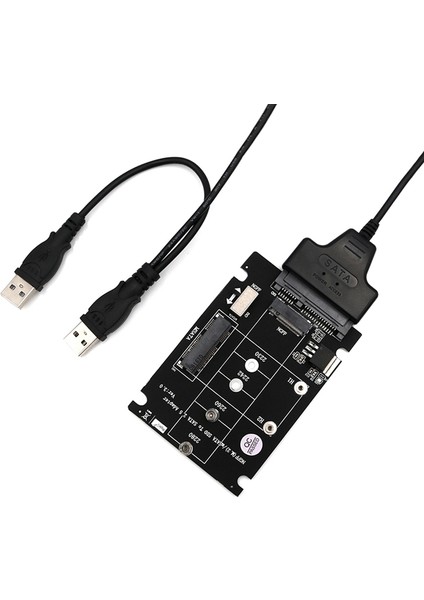 2 Bağlantı Noktalı M.2 Ngff Anahtar B ve Msata SSD - USB 2.0 Adaptör Dönüştürücü Okuyucu Kartı