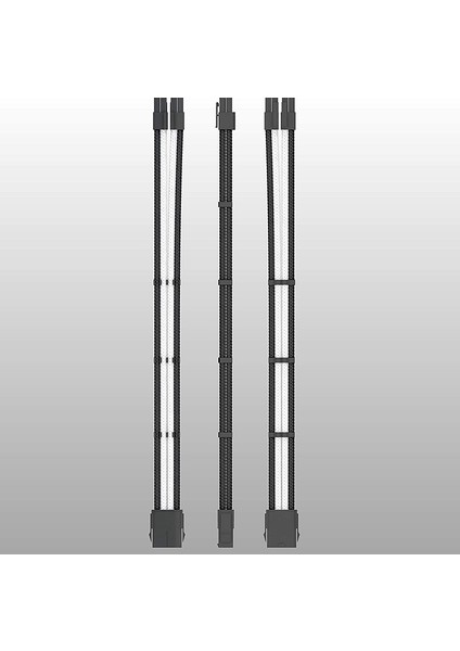Özel Mod Kollu Psu Kablosu, UL1015 18AWG Örgülü Atx Eps Pcı-E Taraklı Uzatma Kablosu Kiti (Siyah+Beyaz) 4 Adet