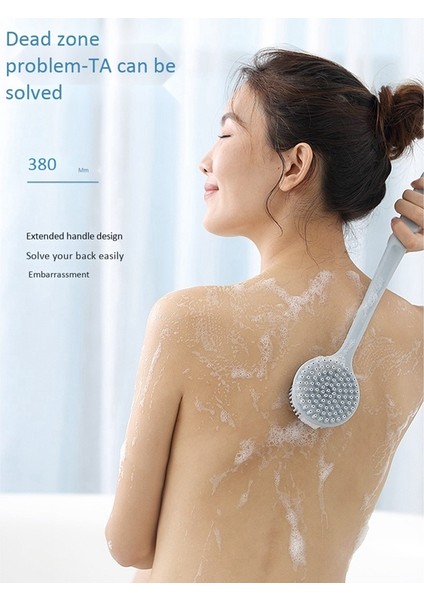 Sırt Scrubber, Peeling Için Banyo Vücut Fırçası, Silikon Duş Fırçası Uzun Saplı Masaj Dolaşımınızı Iyileştirir