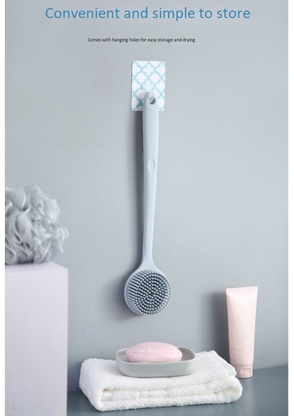 Sırt Scrubber, Peeling Için Banyo Vücut Fırçası, Silikon Duş Fırçası Uzun Saplı Masaj Dolaşımınızı Iyileştirir fiyatları