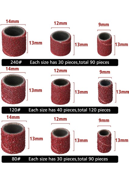 307 Parça Zımpara Seti Tambur Seti 300 Parça Zımpara Bandı Kılıfları (80#-120#-240#) + Dremel Döner Alet Için 6 Parça Tambur Mandrel (2.35MM-3.17MM)+ 1 Kombine Anahtar fiyatları