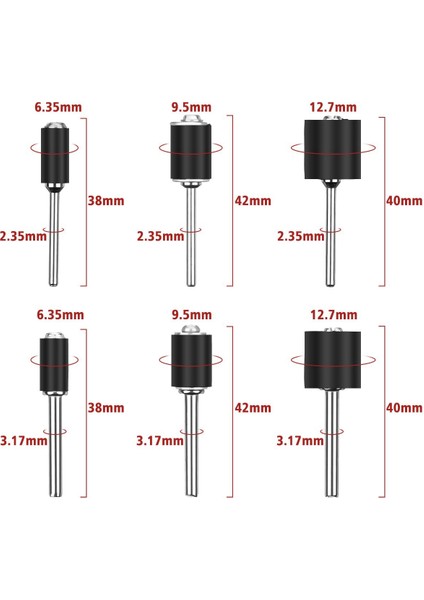307 Parça Zımpara Seti Tambur Seti 300 Parça Zımpara Bandı Kılıfları (80#-120#-240#) + Dremel Döner Alet Için 6 Parça Tambur Mandrel (2.35MM-3.17MM)+ 1 Kombine Anahtar modelleri