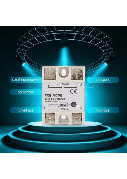 Beerıs Solid State Röle SSR-100DD 100A 3-32V Dc Giriş - 24-220V Dc Ssr 100DD SSR-100 Dd Endüstri Kontrolü
