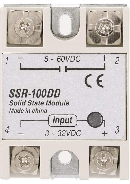 Beerıs Solid State Röle SSR-100DD 100A 3-32V Dc Giriş - 24-220V Dc Ssr 100DD SSR-100 Dd Endüstri Kontrolü