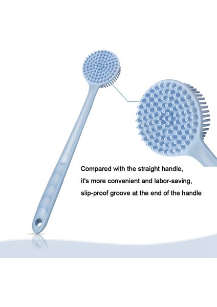 Sırt Scrubber, Peeling Için Banyo Vücut Fırçası, Silikon Duş Fırçası Uzun Saplı Masaj Dolaşımınızı Iyileştirir fırsatları