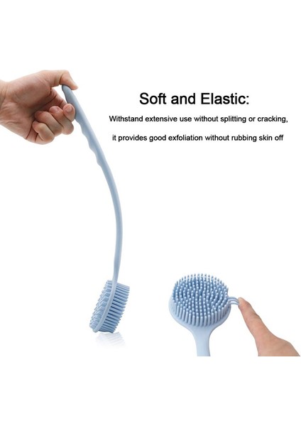 Sırt Scrubber, Peeling Için Banyo Vücut Fırçası, Silikon Duş Fırçası Uzun Saplı Masaj Dolaşımınızı Iyileştirir indirimleri