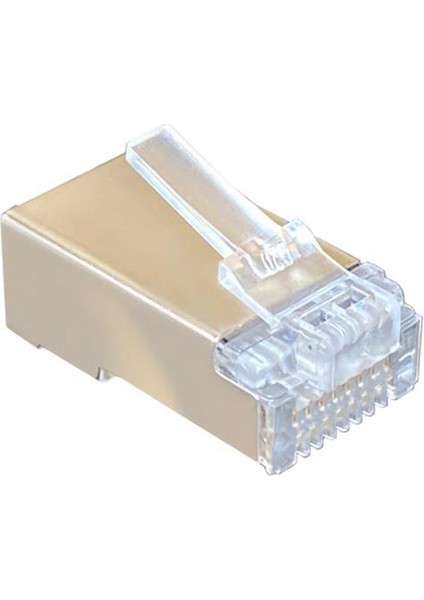 100 Adet RJ45 Korumalı Konnektör Cat6 Ağ RJ45 Konnektör Fişleri RJ45 Ethernet Kablosu Metal Korumalı 8 Hat Yuvası