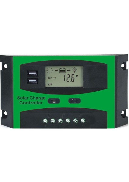 30A 12V 24V Güneş Kontrol Cihazı LCD Fonksiyonu Çift USB 5VDC Çıkış Güneş Pilleri Panel Güç Kaynağı Şarj Regülatörü