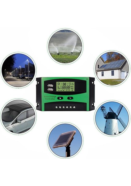 30A 12V 24V Güneş Kontrol Cihazı LCD Fonksiyonu Çift USB 5VDC Çıkış Güneş Pilleri Panel Güç Kaynağı Şarj Regülatörü modelleri