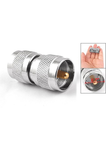 Uhf Erkek - Erkek M/m Koaksiyel Kablo Rf Konnektör Adaptörü Düz ve Tnc Erkek - PL259 Uhf Dişi Adaptör Konnektör, Gümüş