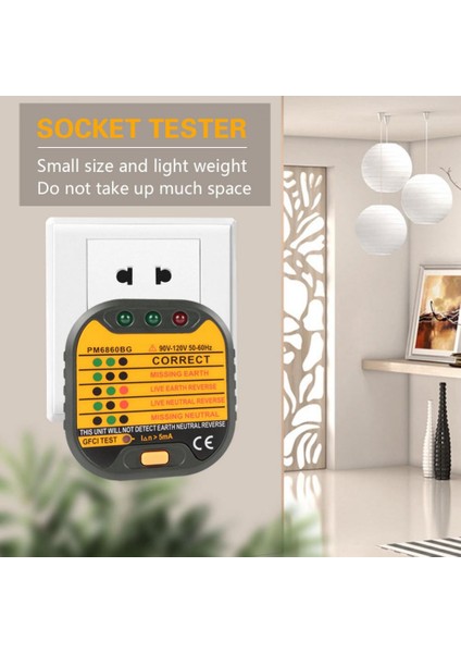 50-60Hz Otomatik Elektrikli Ingiltere/abd/ab Ev Için Priz Test Cihazı PM6860BG/DR/ER