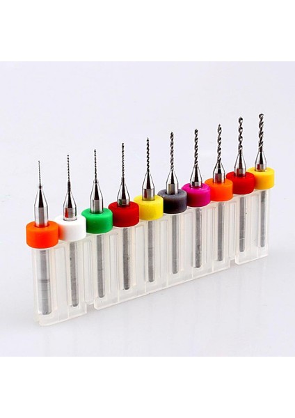 10 Adet/takım Mikro Mini Büküm Matkap Uçları Set Baskı Devre Tungsten Karbür Gravür