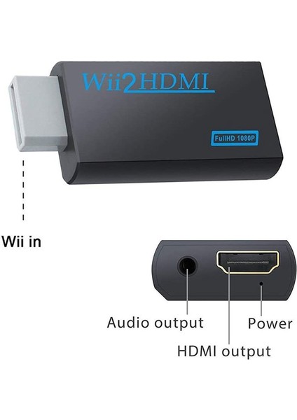 1080P Wii - HDMI Dönüştürücü Adaptör, 3.5mm Ses Jakı ile Pc Için Ses Çıkışı Hdtv Monitör Tüm Wii Ekran Modları(Yurt Dışından) fiyatları