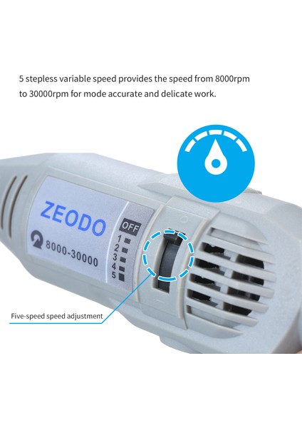 ZD7000 220V Elektrikli Taşlama Seti 8000-30000RPM Güç Döner Alet Kiti Parlatma Için 2 Taşlama Taş Uçları Parlatma Kaba Işleme Taşlama Zımpara Oyma Oyma Delme Makinesi Ab Tak