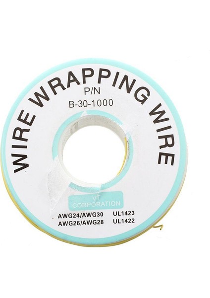 Sarı Pvc Kaplı Kalay Kaplama Bakır Sarma Tel Sarma 305M 30AWG Kablo Makarası(Yurt Dışından)